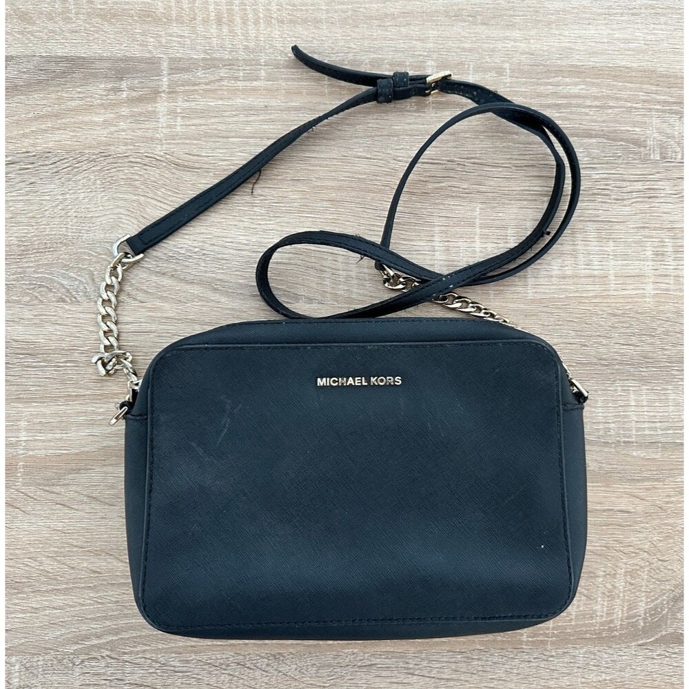 MICHAEL KORS JET SET TRAVEL DOM SHOULDER CROSSBODY BAG BLACK GENUINE Black Gold